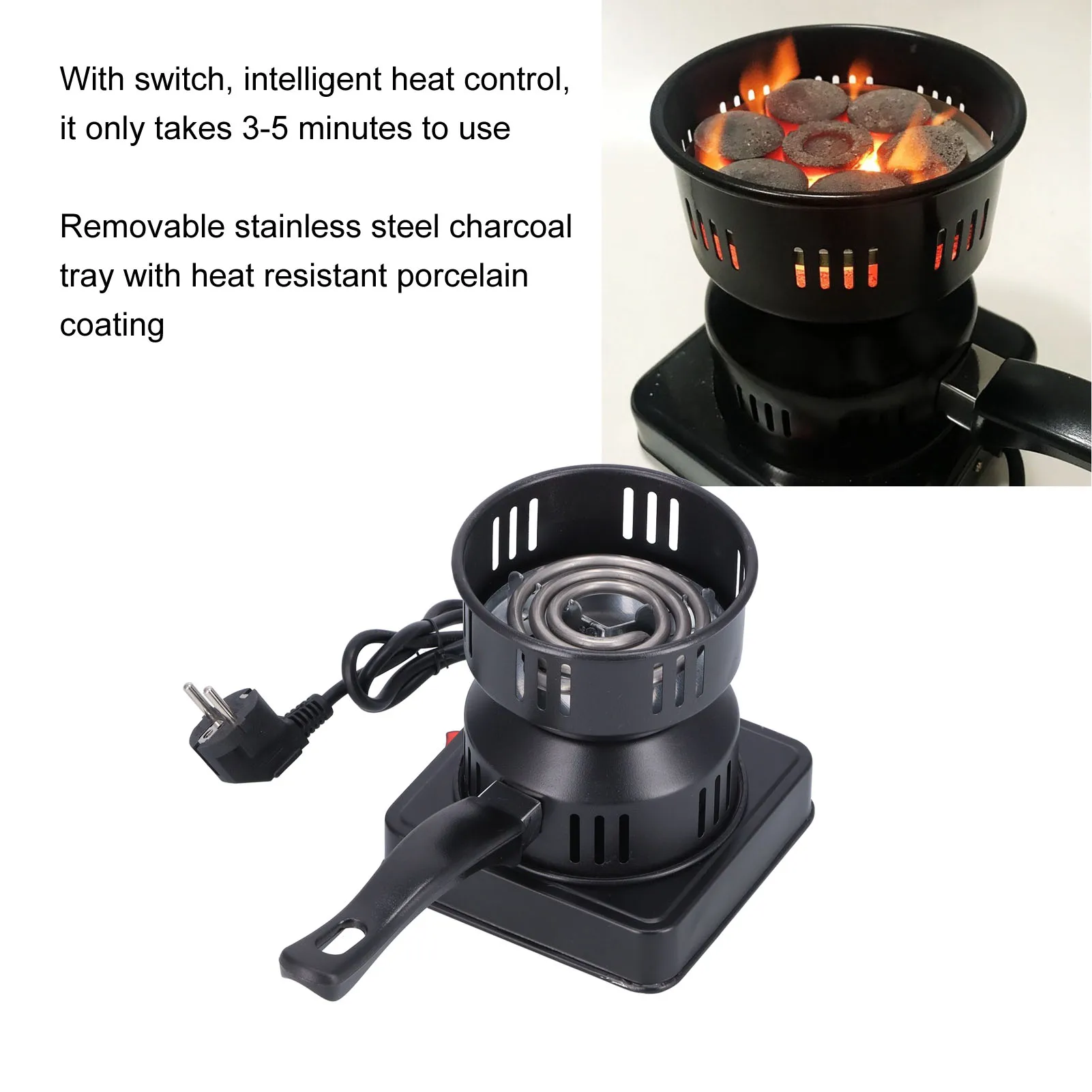 

Plug EU 220V Electric Hookah Charcoal Multipurpose Portable Coffee Tea Heating Stove with Switch Button