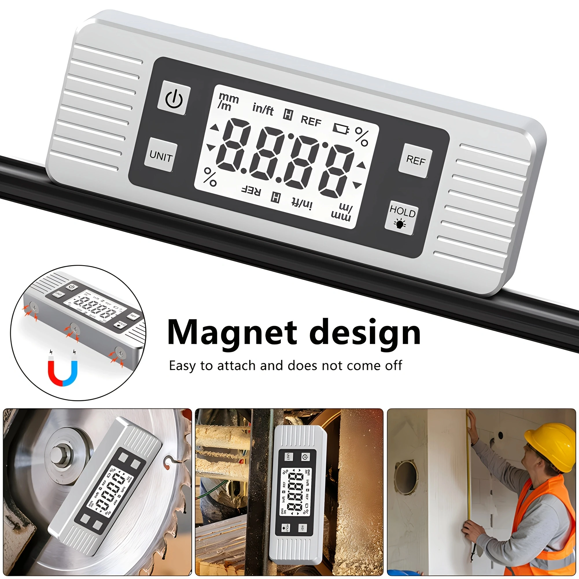 

Мини-цифровой датчик угла, магнитный датчик угла с уровнем, транспортир, 4*90 градусов, ЖК-дисплей, инклинометр с подсветкой