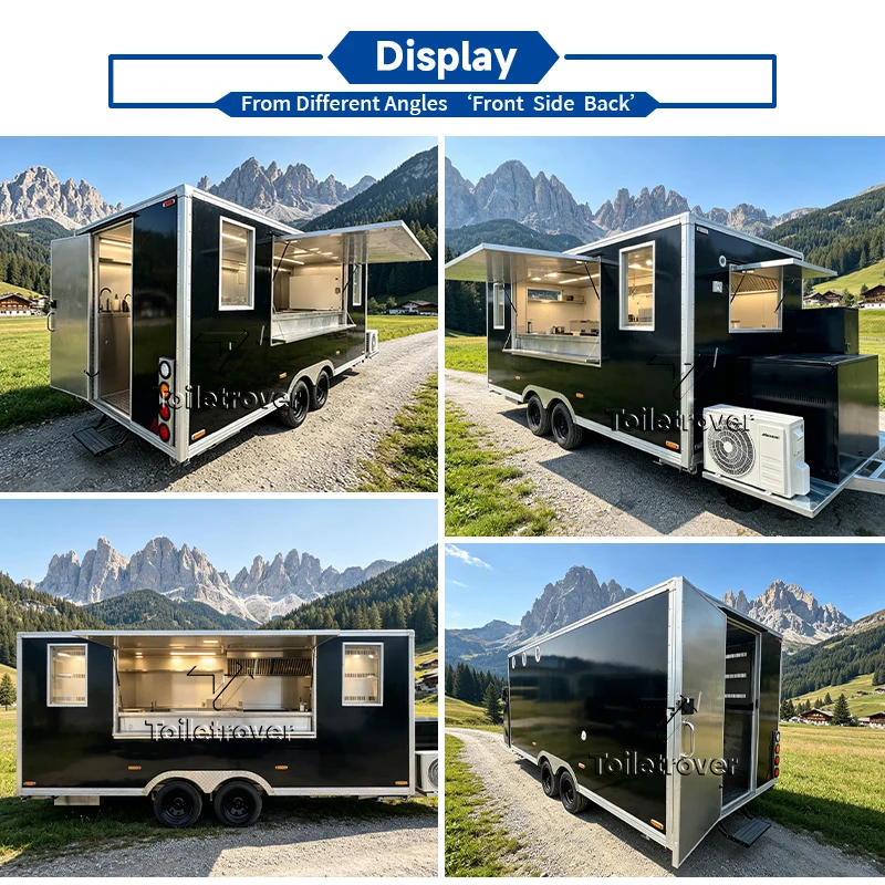 Commercial Fully Equipped Food Truck Waffle Crepe Food Trailer Cart Dessert Pancake Donut Outdoor Mobile Food Trailer for Sale