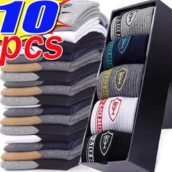 Men Cotton Sock Sport Breathable Soft Letter Fashion Sneakers High Elastic Middle Tube Stocking Towel Sox Summer Running Socks