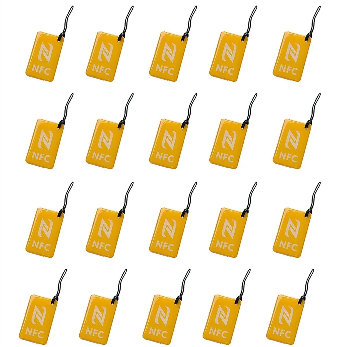 Summer sale  20Pcs Tags Lable Ntag213 13.56mhz Smart Card for All Enabled Phone Smart Business Card 42x26mm Yellow
