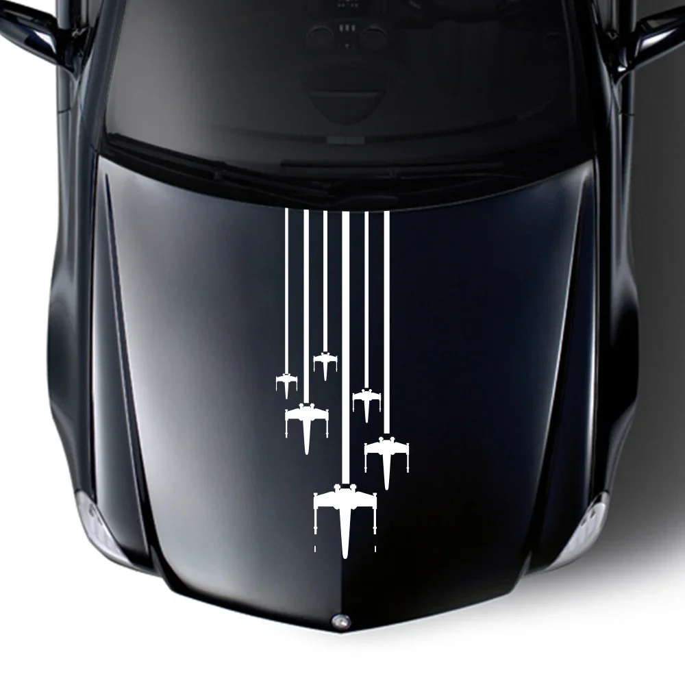 

Car Hood Bonnet Engine Sticker X-Wing Destroyer Ship Falcon Wars Tie Fighters Auto Vehicle Battle Empire Vinyl Decal Decoration