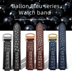 16-8mm 18-11mm 20-12mm 22-14mm Crocodile leather watch strap For Cartier Blue Balloon W69012Z4 W69016Z4 Series convex watchband