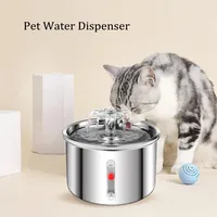 2L Stainless Steel Automatic Pet Water Dispenser Fountain for Cats and Dogs Drinking Bowl Easy To Clean Multiple Pets Supplies