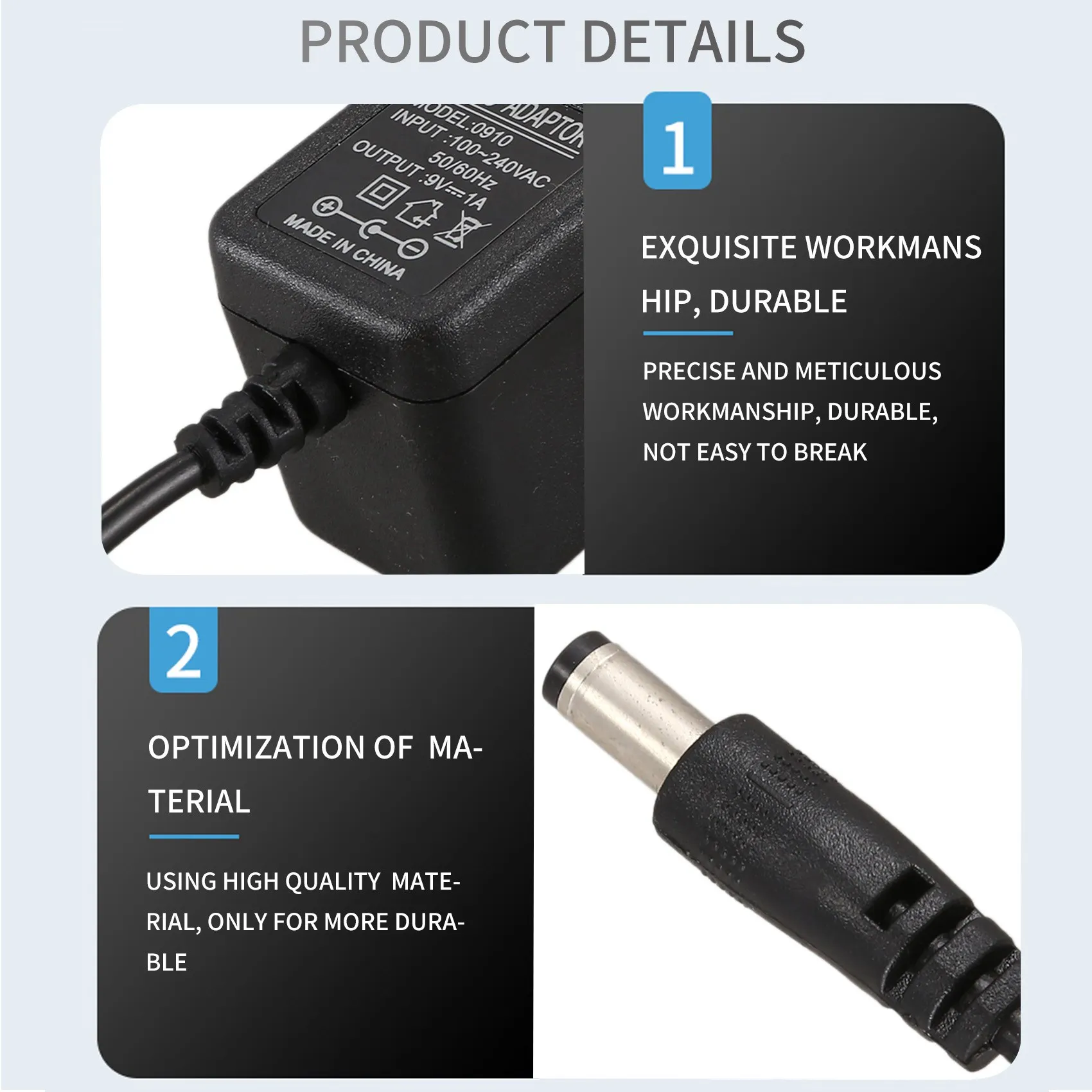 อะแดปเตอร์แปลงไฟกระแสสลับสำหรับกีตาร์9V 1A