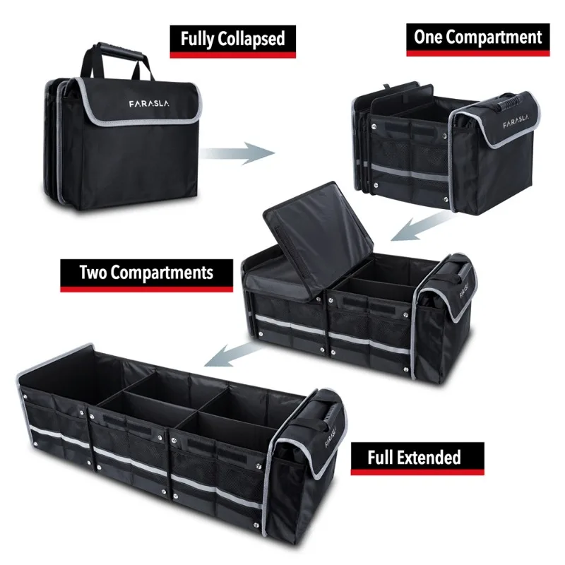 

Car Storage Box with Ice Bag Foldable Finishing Box Trunk Multifunctional Car Storage Bag