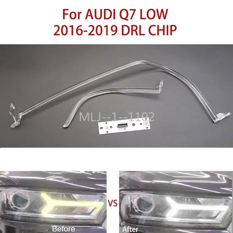 

NEW For Audi Q7 16-2019 LOW Headlight Guide Strip White Light Daytime Running Light Strip Car DRL CHIP Angel Eye Ballast Module