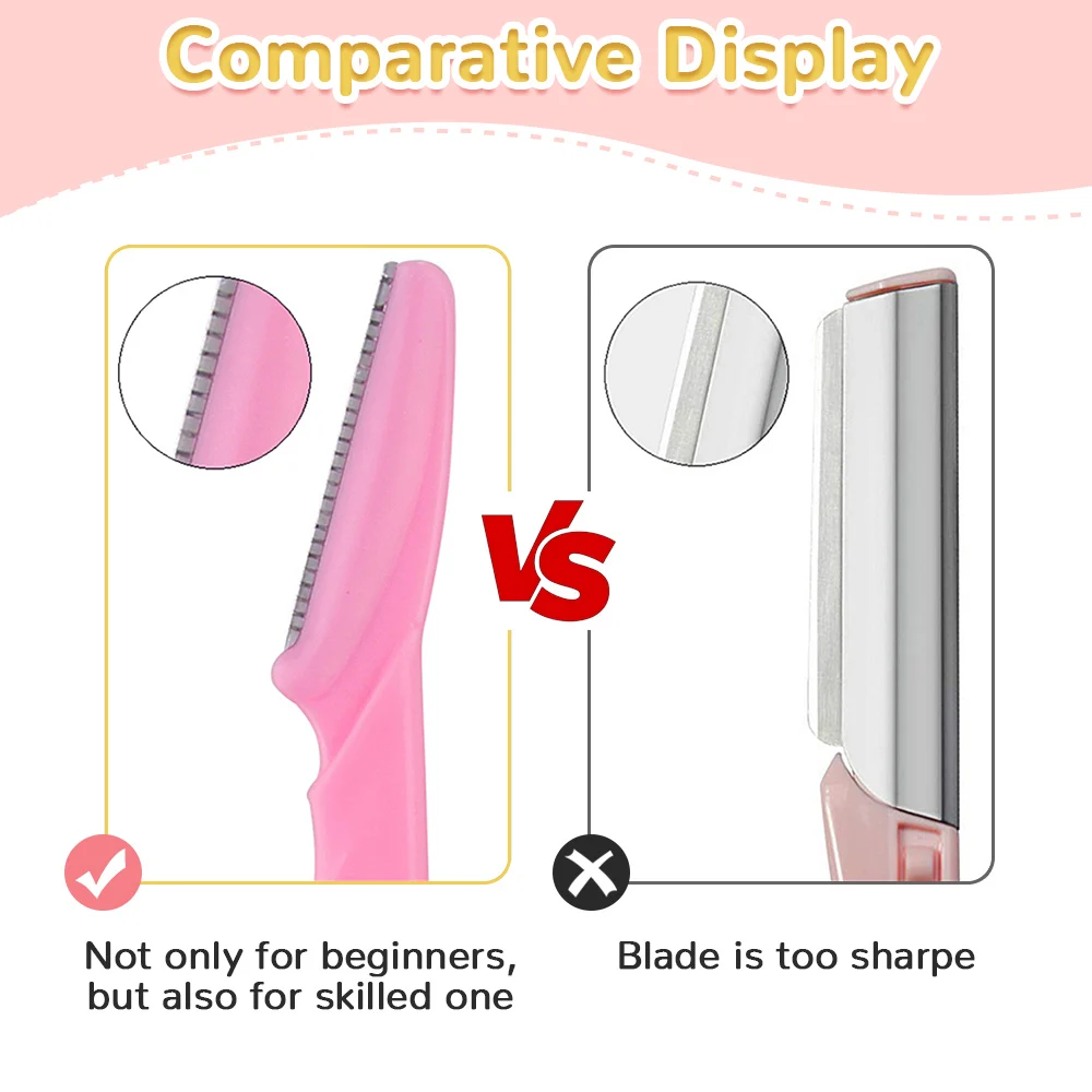 2/5Pcs Eyebrow Trimmer Blade Shaver Portable Face Razor Eye Brow Epilation Hair Removal Cutters Safety Razor Woman Makeup