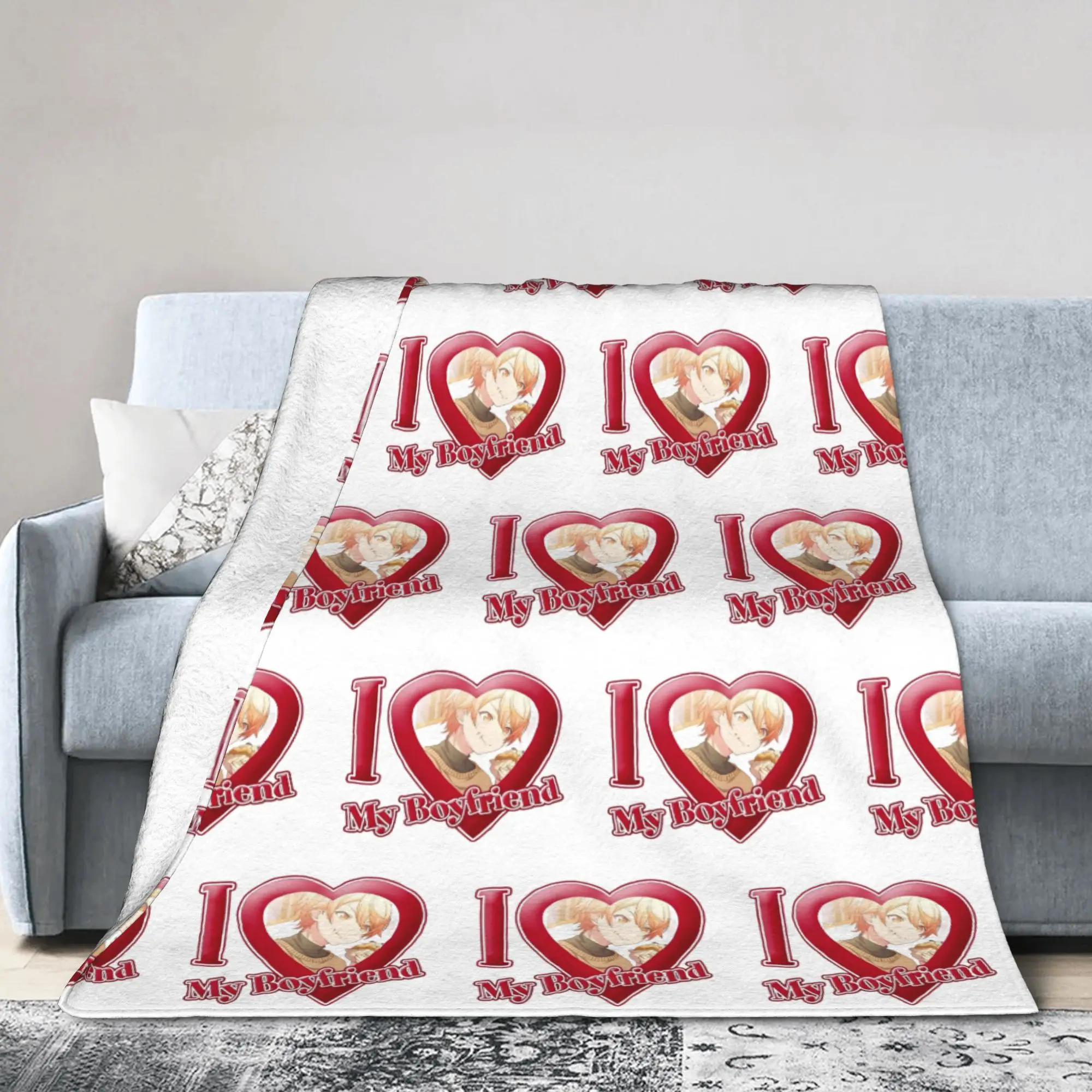 Tenma Tsukasa My Boyfriend Blanket Flannel Singer Anime Super Soft Throw Blanket for Bedding Couch Bedspread