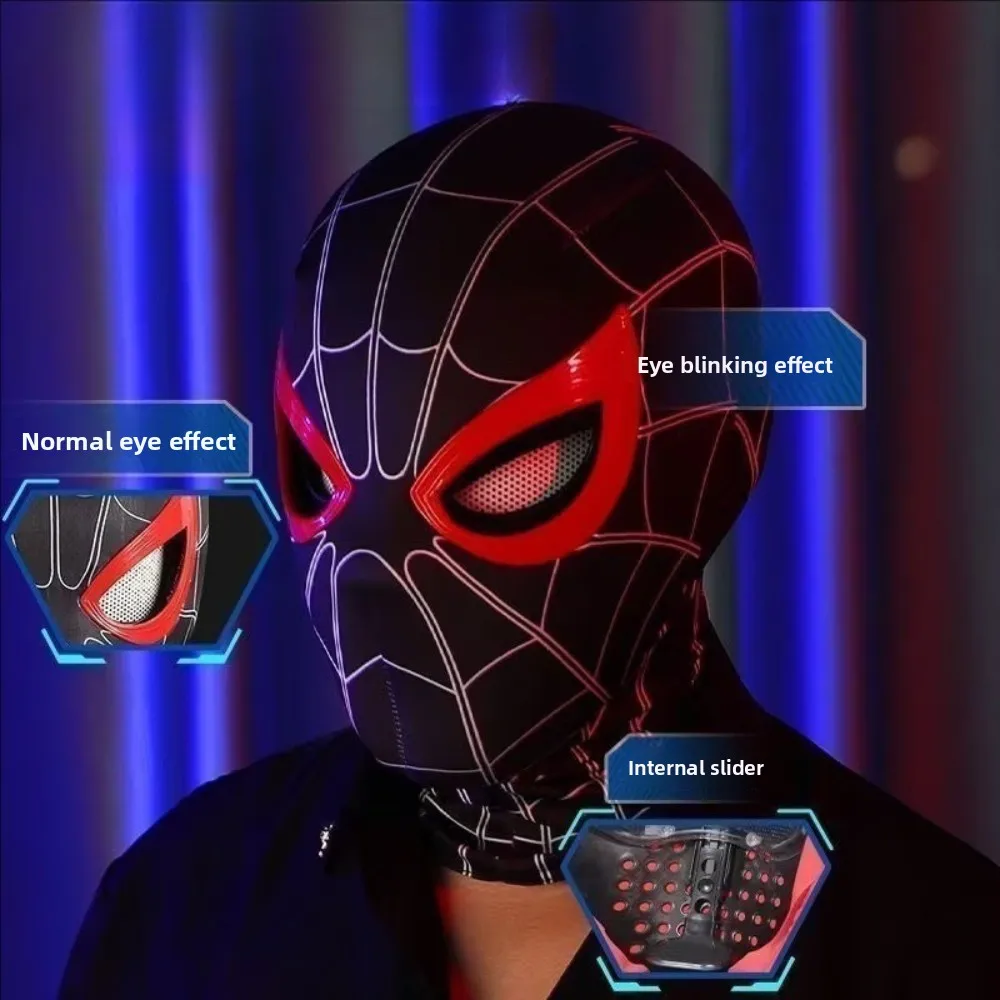 2026 Spider-Man Headgear With Movable Eyes Cool Cosplay Accessory Manual Electric Amazing Mask Gift For Festivals Party Display view 3