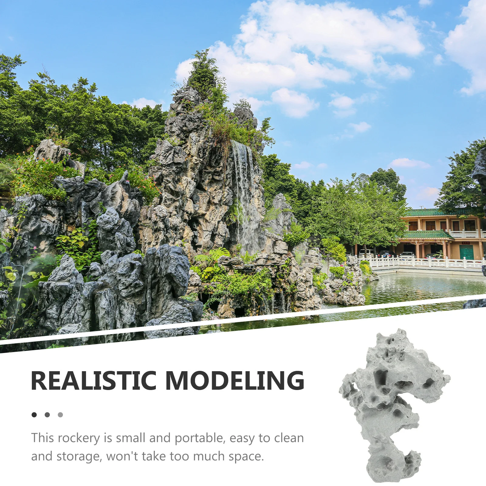 

Mini Fake Rockery Ornament for Aquarium Fish Tank Decor Resin Landscape Mountain Simulation Stone for Micro Garden Zen Room