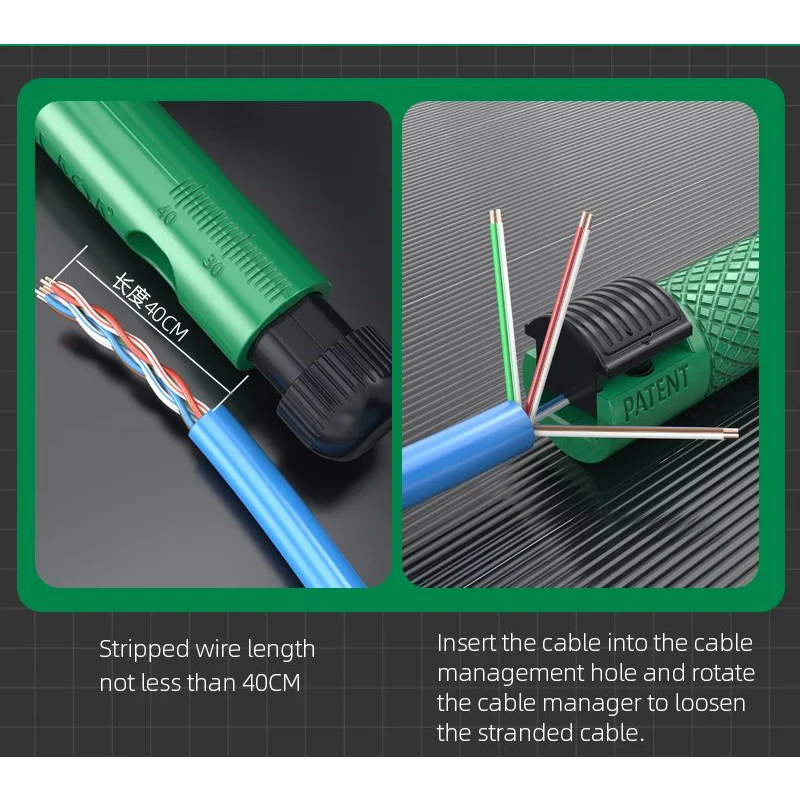 LAOA LA194205 Pen-Type Network Cable Organizer Professional Wire Straightener Stripper for CAT5 CAT6 Home Office