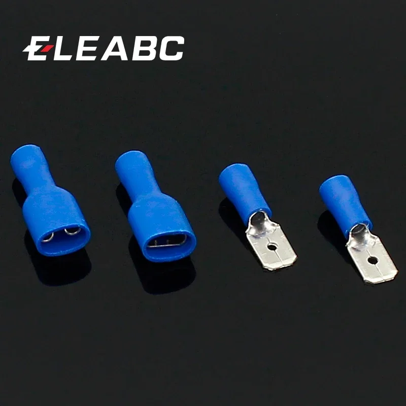 

6.3mm blue Female/Male Spade Insulated Electrical Crimp Terminal Connectors