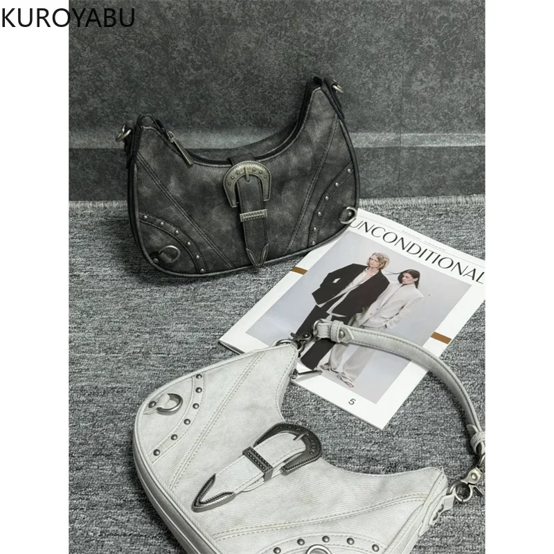 

Women Y2K Chic Shoulder Bags Vintage Underarm Bags Ladies High Quality Handbags Hot Girls Armpit Bags Wallet Purse Bolsos Mujer