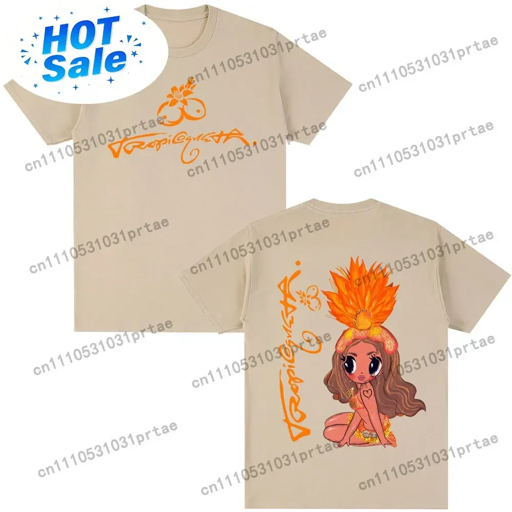 Camiseta del álbum Tropicoqueta de Karol G, ropa para hombre y mujer, camisetas de alta calidad, camisetas informales de algodón Kawaii, color negro