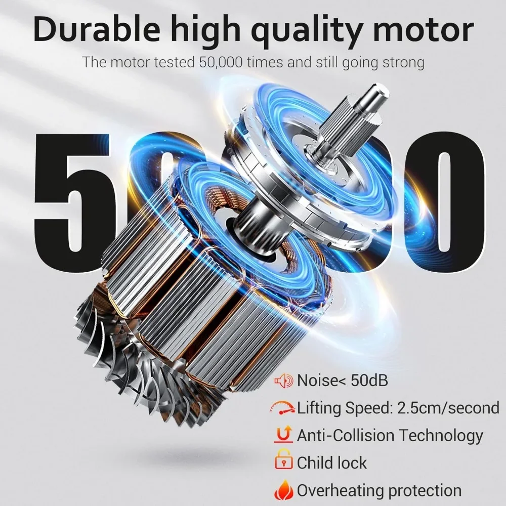 مكتب قائم كهربائي كبير مقاس 63 × 24 بوصة - إطار مزدوج الشعاع، ارتفاع قابل للتعديل، عجلات قابلة للقفل، لوحة ماوس، مريح للكمبيوتر #6