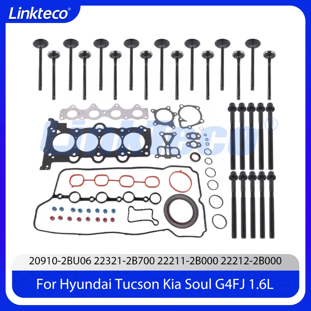 

Engine Rebuild Head Gaskets seals Bolts Kit Intake Exhaust Valve Set Fit 1.6 L T G4FJ For Hyundai Accent Sonata Kia Seltos Turbo
