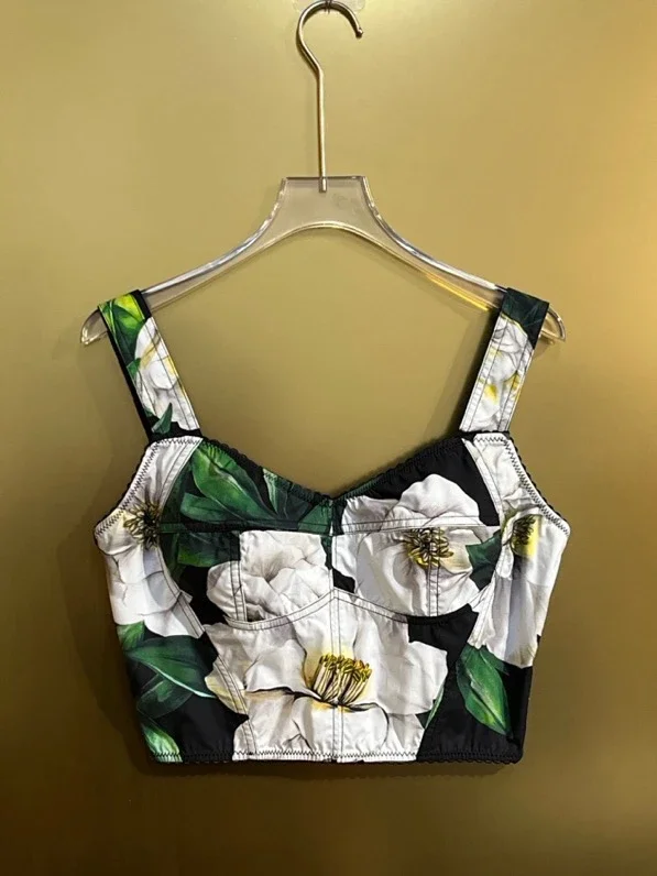 Kleurrijk bedrukt slim fit vest katoen losse halve rok dames tweedelige set elegante klassieke herfst nieuwe retro dameskleding