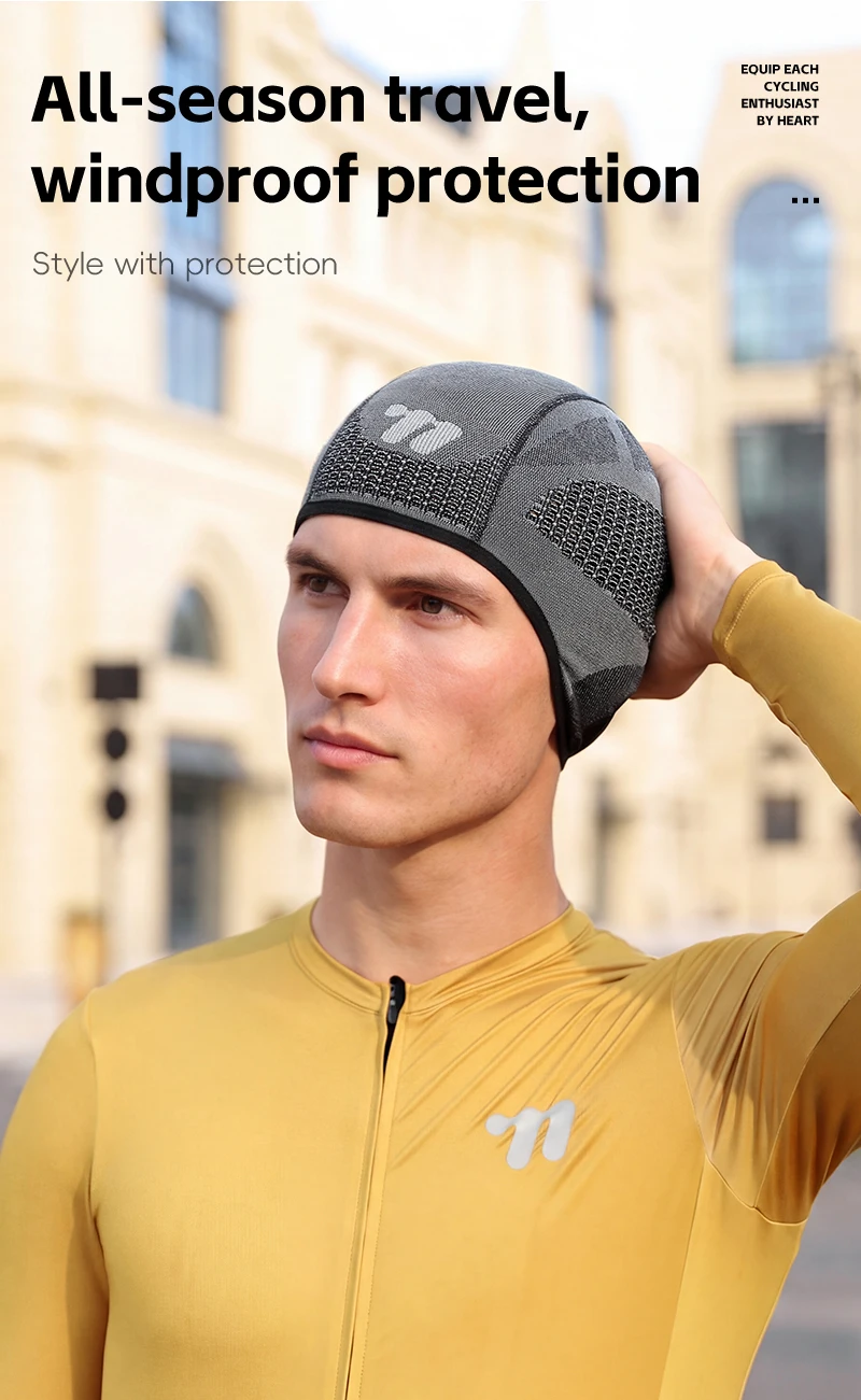WEST BIKING Fahrradkappe Helmfutter Atmungsaktive Strickmütze Winddichter Ohrenschutz MTB Rennrad Kopfbedeckung Frühling Herbst Skull Cap – Detail 4