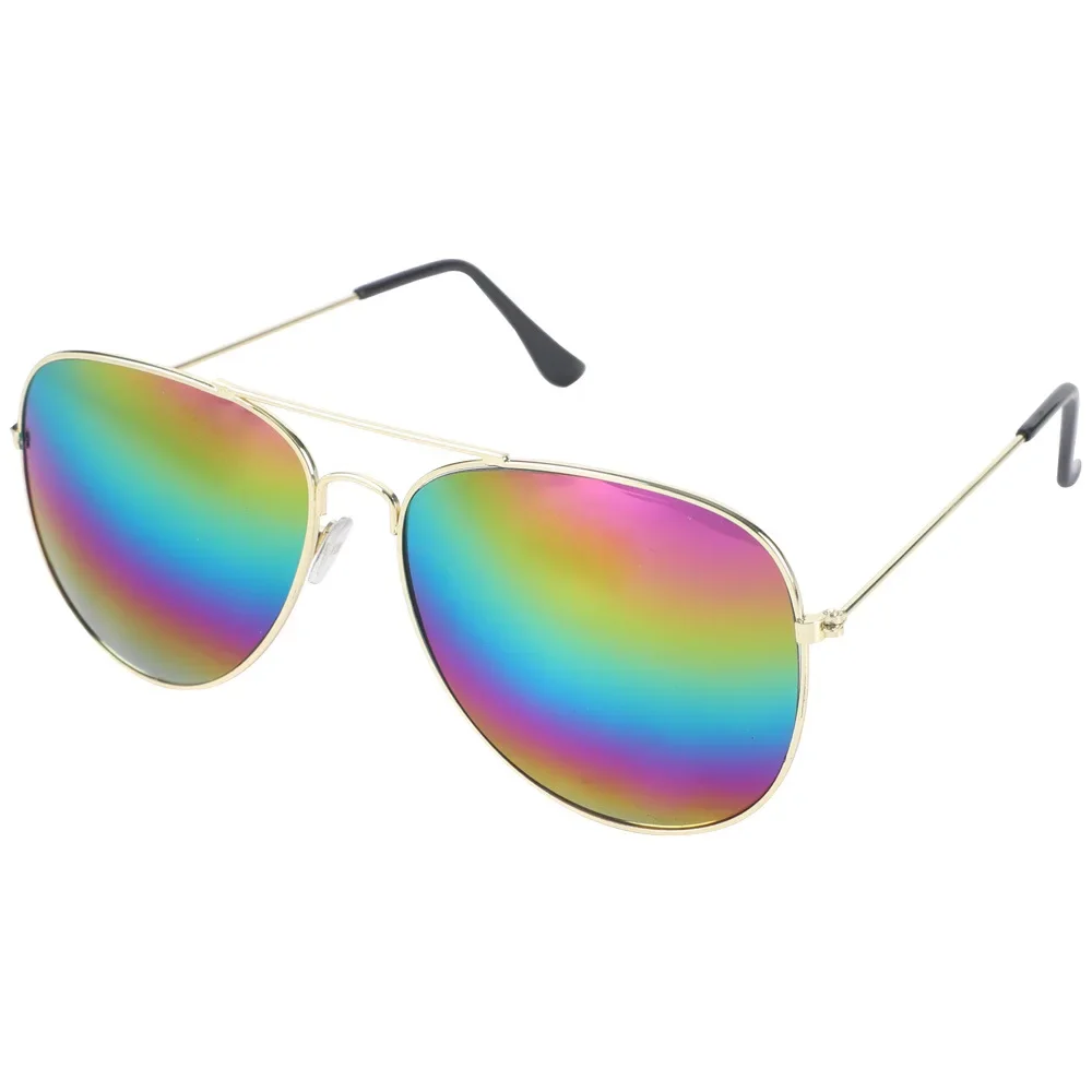 Classic Pilot Men Sunglasses Vintage Metal Ray Sun Glasses Women Mirror Colors Driving Male Shades UV400