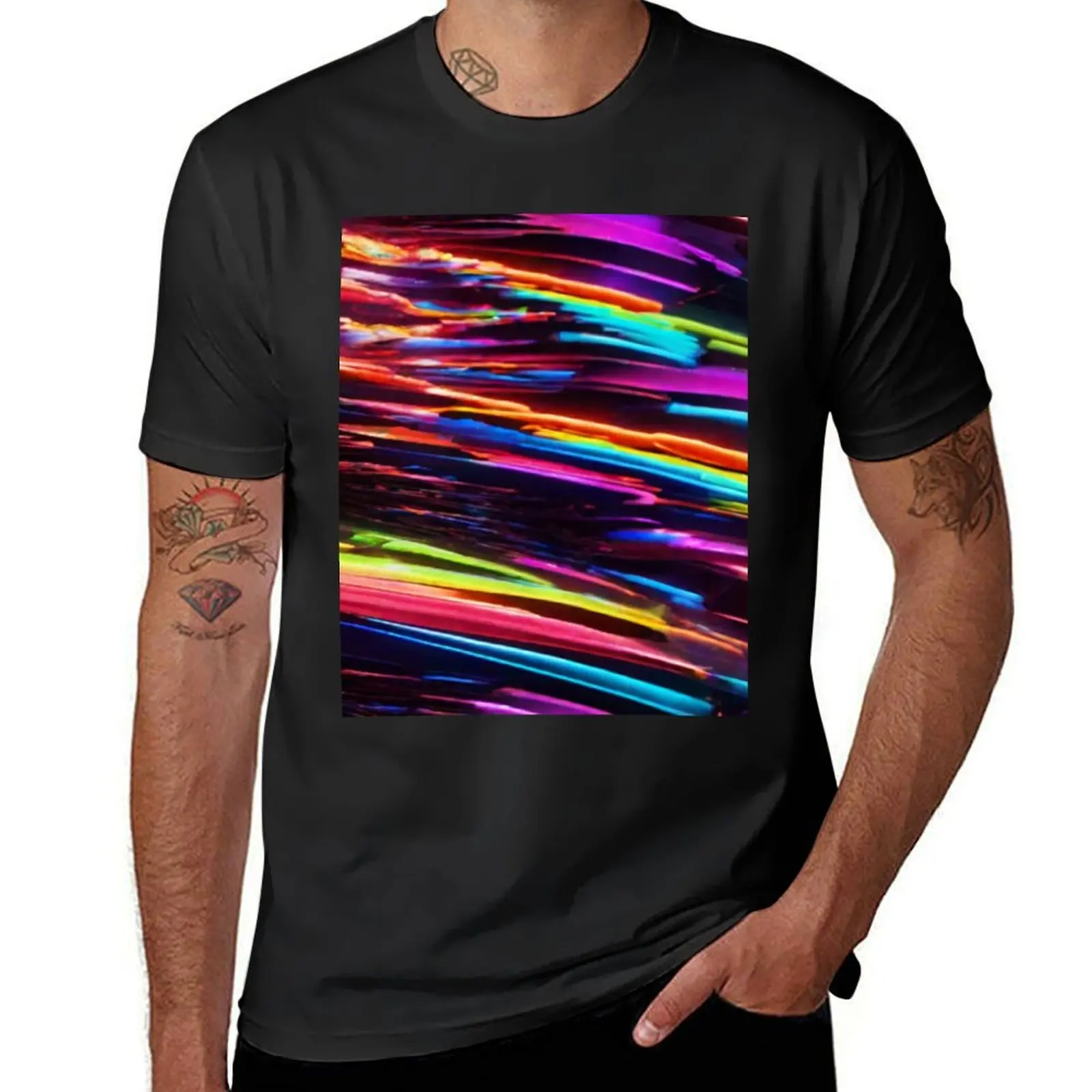 

Neon Abstract 11 T-Shirt vintage graphic tee Funny t-shirts croswit shirt man Luxury man heavyweight t shirts for men