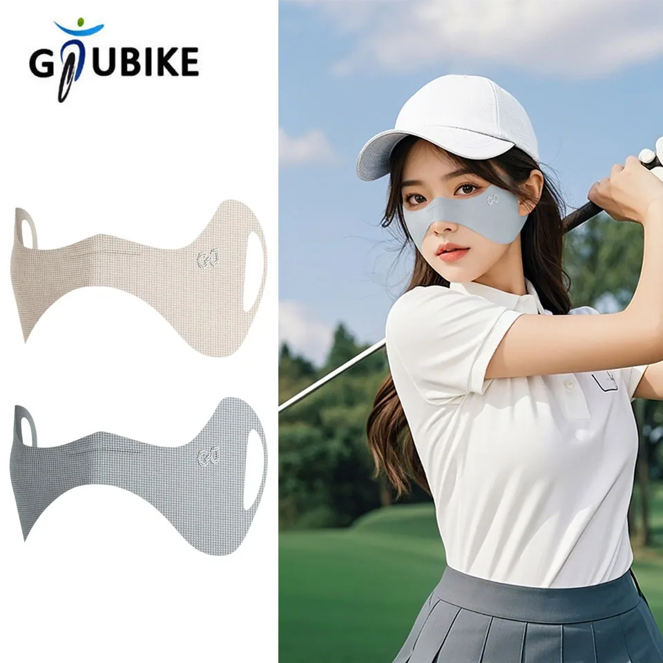 Gtubike verão máscara de seda gelo respirável protetor solar lenço facial remendos para os olhos anti uv máscara de proteção para os olhos ciclismo máscaras faciais de golfe