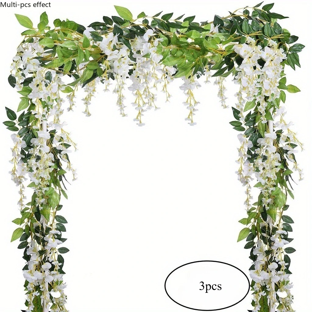 1/2 Stück Künstliche Seidenblumen Glycinia-Girlande - Dekoration für Haus und Garten Künstliche Blumenranke Rattan-Schleife für Zeremonien