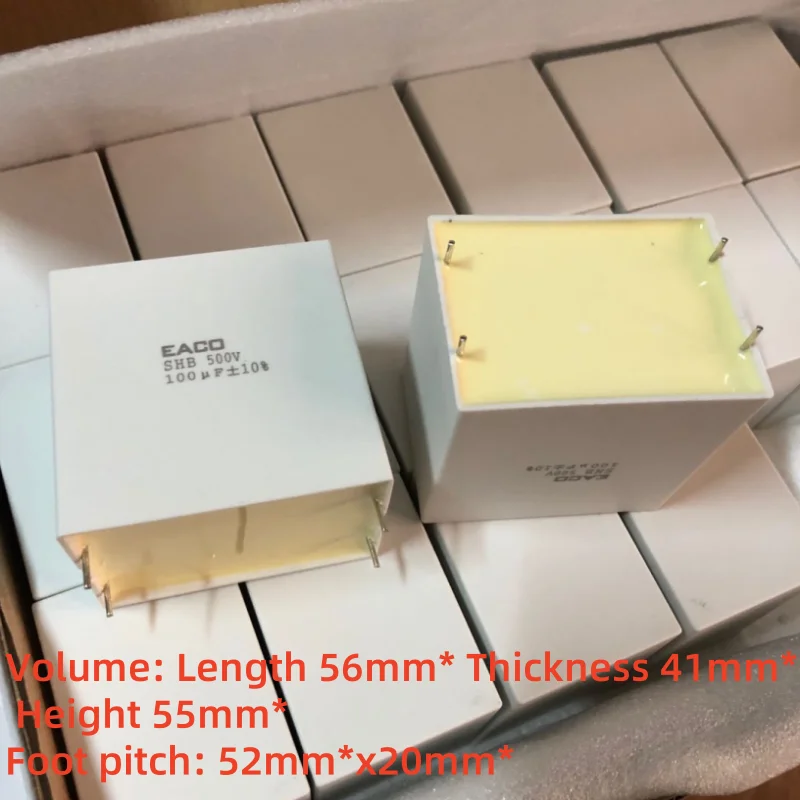 

1PCS EACO SHB 100UF 500V thick copper pin high voltage filter turn off pole-less capacitor