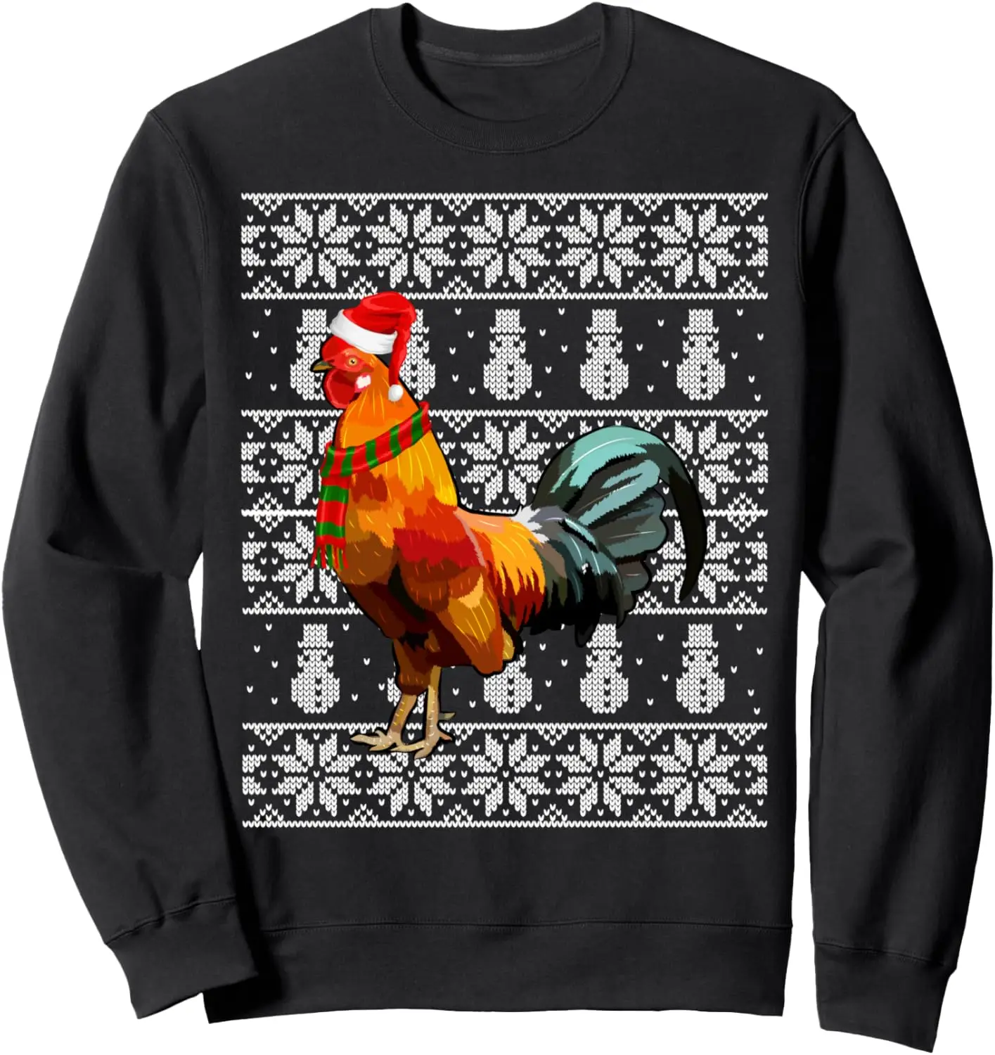 Weihnachten Weihnachtsmütze Hahn Bauernhof Tier Hässliches Weihnachts-Sweatshirt