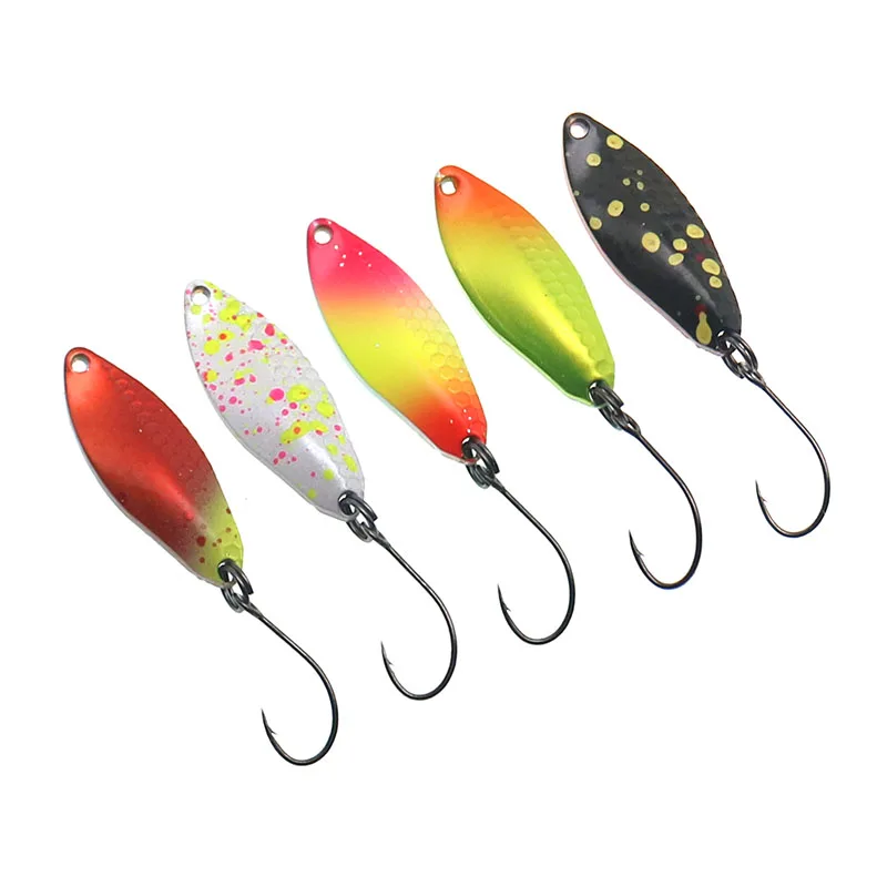 1 Stück Forellen-Löffelköder, ca. 3,5 g, 31 mm, Kupfer-Metall-Angelköder für Forellen, Barsch, Chub