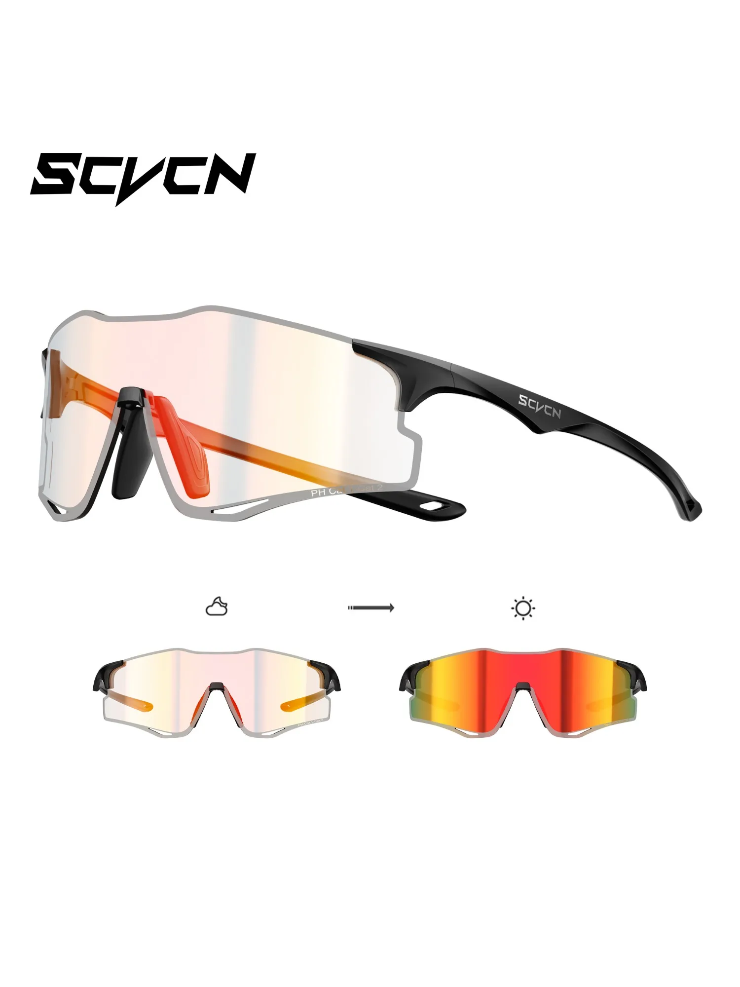 AliExpress SCVCN Color Photochromic Cycling Sunglasses for Man Running Outdoor Sports Bike Glasses MTB Glasses Eyewear Bicycle Goggles 2024