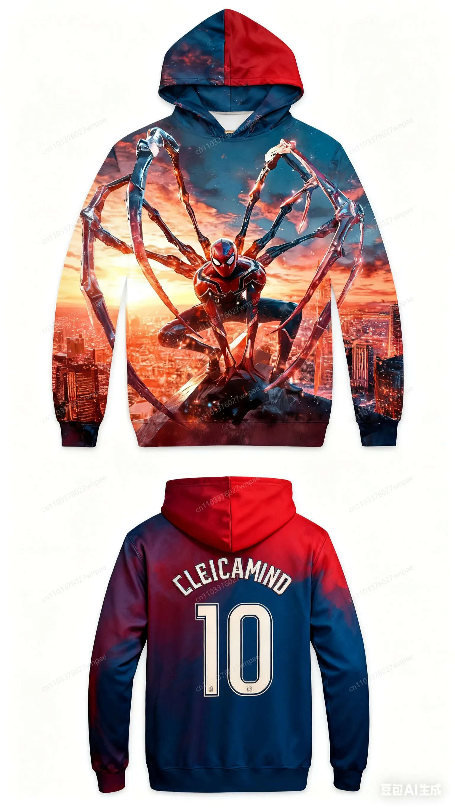 سترة جيرسي بغطاء للرأس بطباعة ثلاثية الأبعاد من AI-Creative Marvel: أنيقة ومريحة رياضية كاجوال كلاسيكية، ضرب عالمي على البطل، جاهز للجنسين للبالغين والأطفال #5