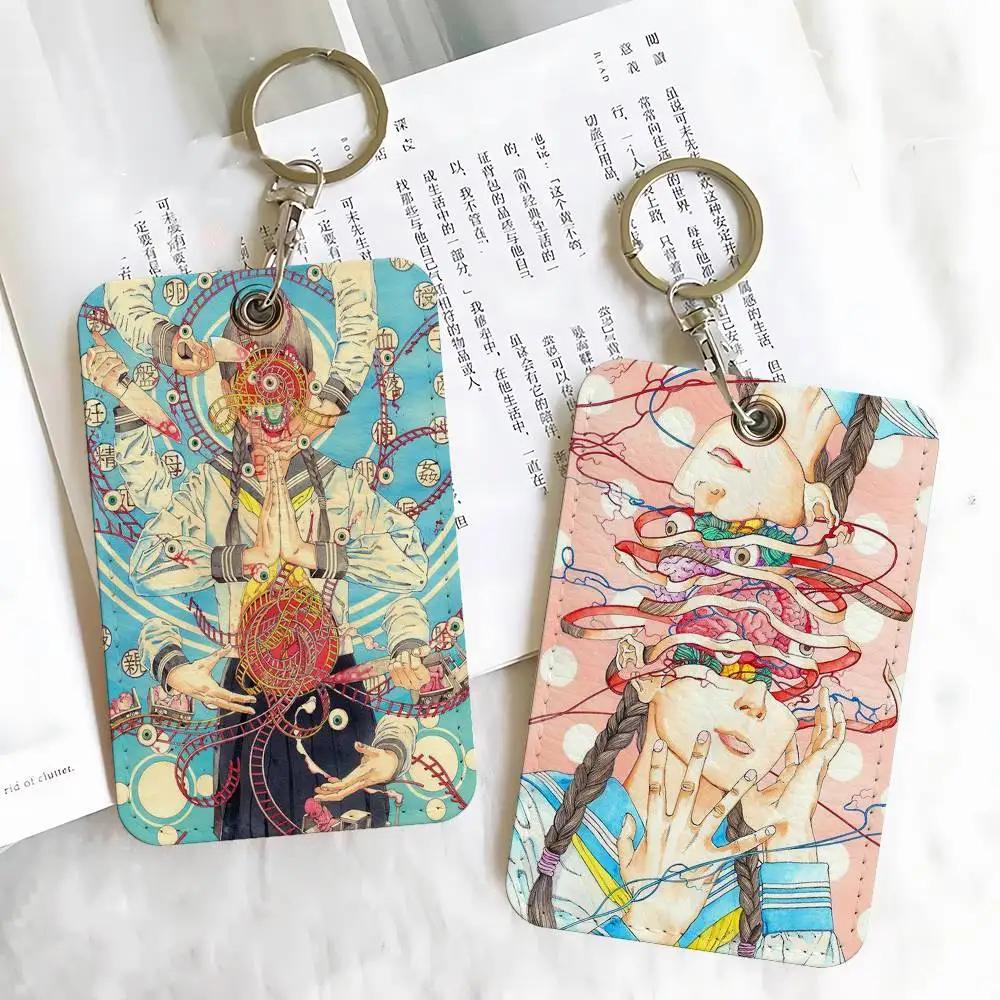 

Брелок-держатель для карт S-Shintaro Kago Horror Cartoons, прямоугольный, для бейджей, кредитных карт, студенческих удостоверений, чехол для проездных билетов