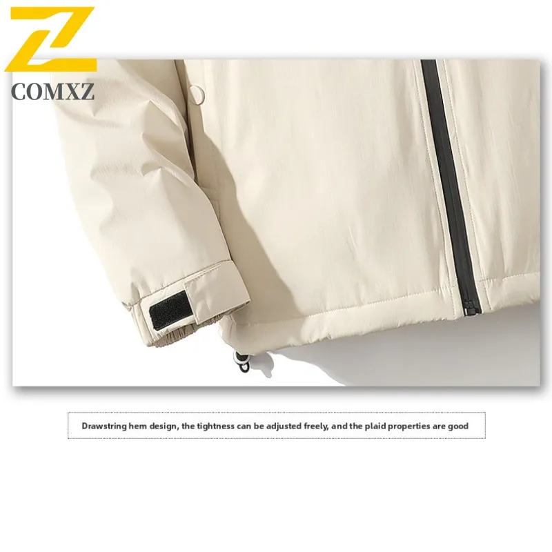 COMXZ 2025 Stand Collar Puffer Jacket Winter Unisex American Style Waterproof Windproof Warm Outdoor Sports Casual Fashion Coat