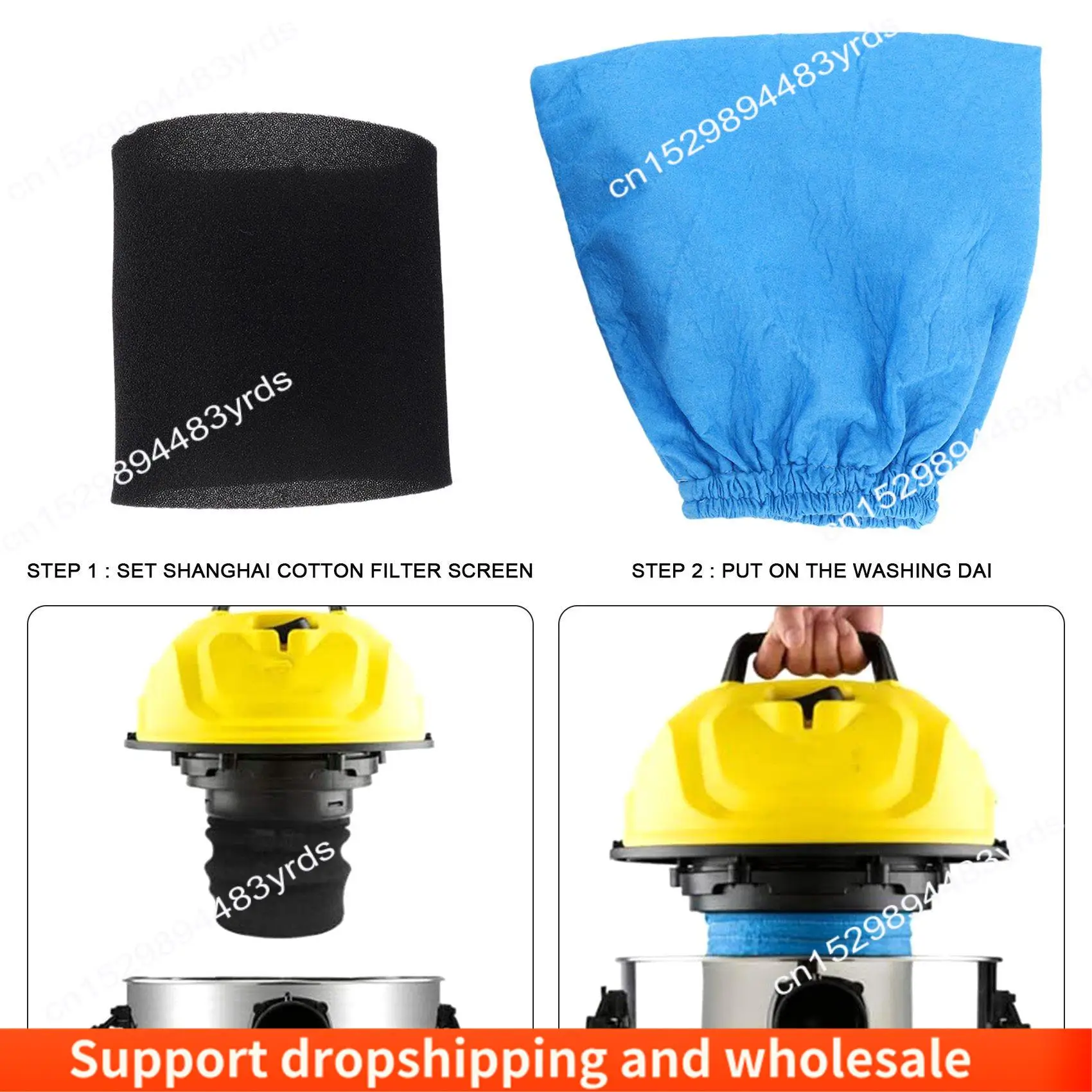 

AA86 Textile Filter Bags Wet And Dry Foam Filter For Karcher MV1 WD1 WD2 WD3 Vacuum Cleaner Filter Bag Vacuum Cleaner Parts