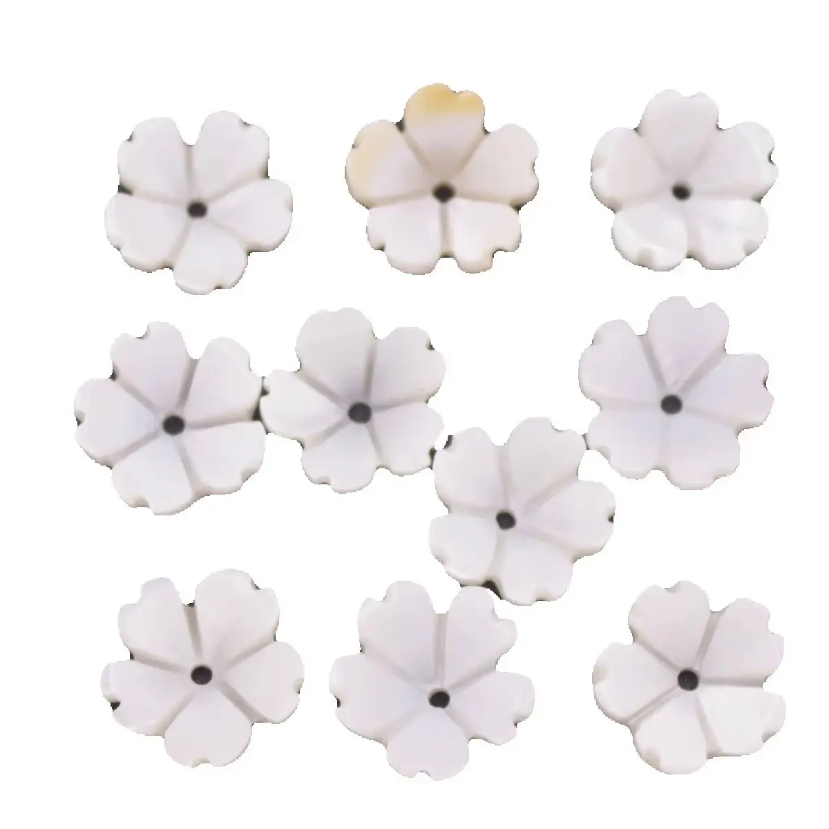10 /50PCS 10mm Natural Mother of Pearl Shell White cherry blossom Flower Beads for Jewelry Making DIY
