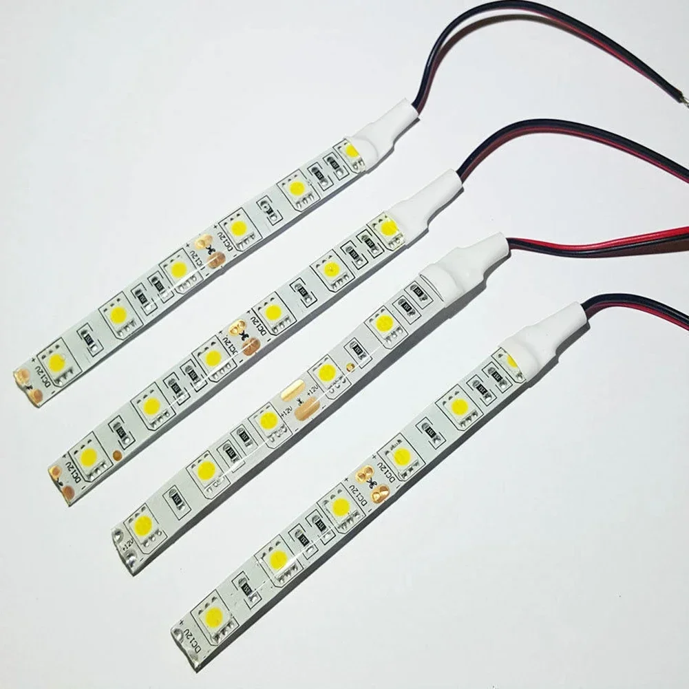 4pcs LED Strip Light 12V Car Caravan Motorbike 5050 LED Cool White 6000K 30cm Bright Low Power Consumption Light Strip