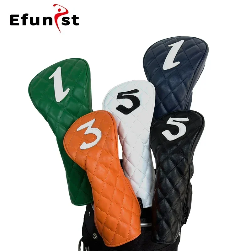 Híbrido Rhombus Shape Pattern Golf Club Covers, Impermeável Protector Set, Soft Durável Cobre, Condutor de madeira Conjunto Fairway