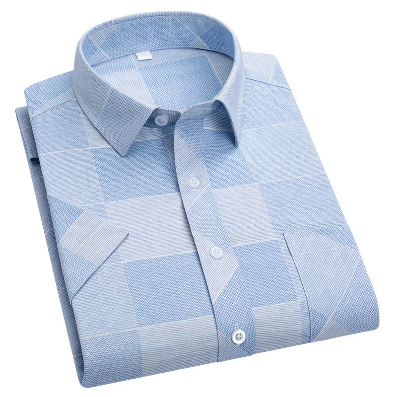 

Новая летняя мужская клетчатая рубашка с коротким рукавом, повседневная мягкая рубашка с принтом, крутая, повседневная, удобная в уходе, дышащая домашняя классическая деловая мужская одежда