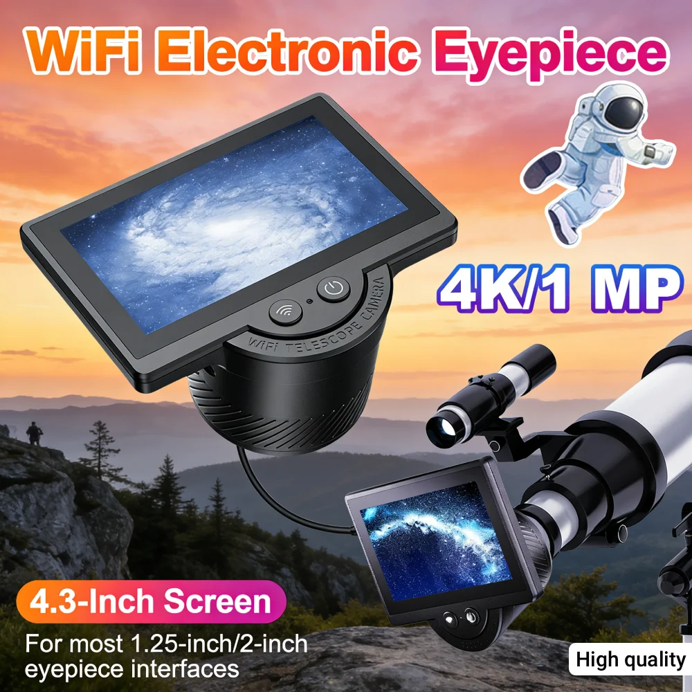 

Электронный окуляр с Wi-Fi и камерой 1080P, с 4,3-дюймовым IPS-экраном для астрономического телескопа