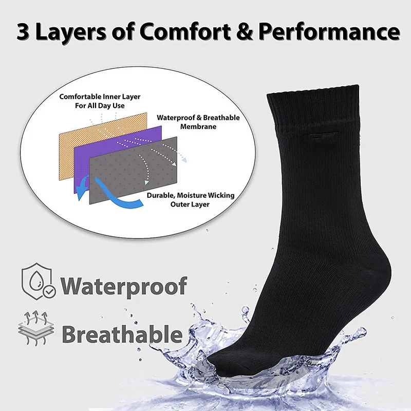 1 Pair Breathable High Quality Athletic Sock Outdoor Man Mountain Cycling  Mountaineering Adventure Waterproof Socks Sport Goods