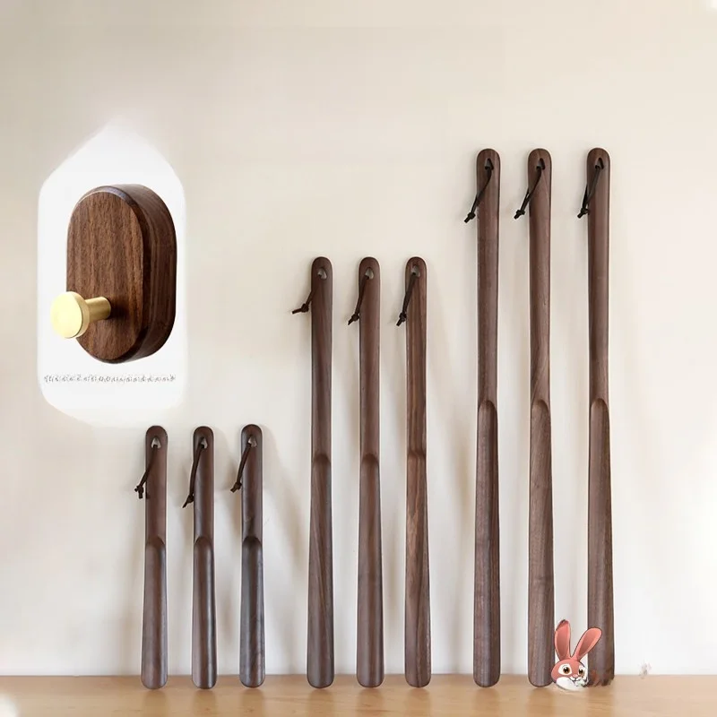 

Длинные рожки для обуви из черного ореха: удобные и прочные, для домашнего использования, подходят для мужчин и женщин.