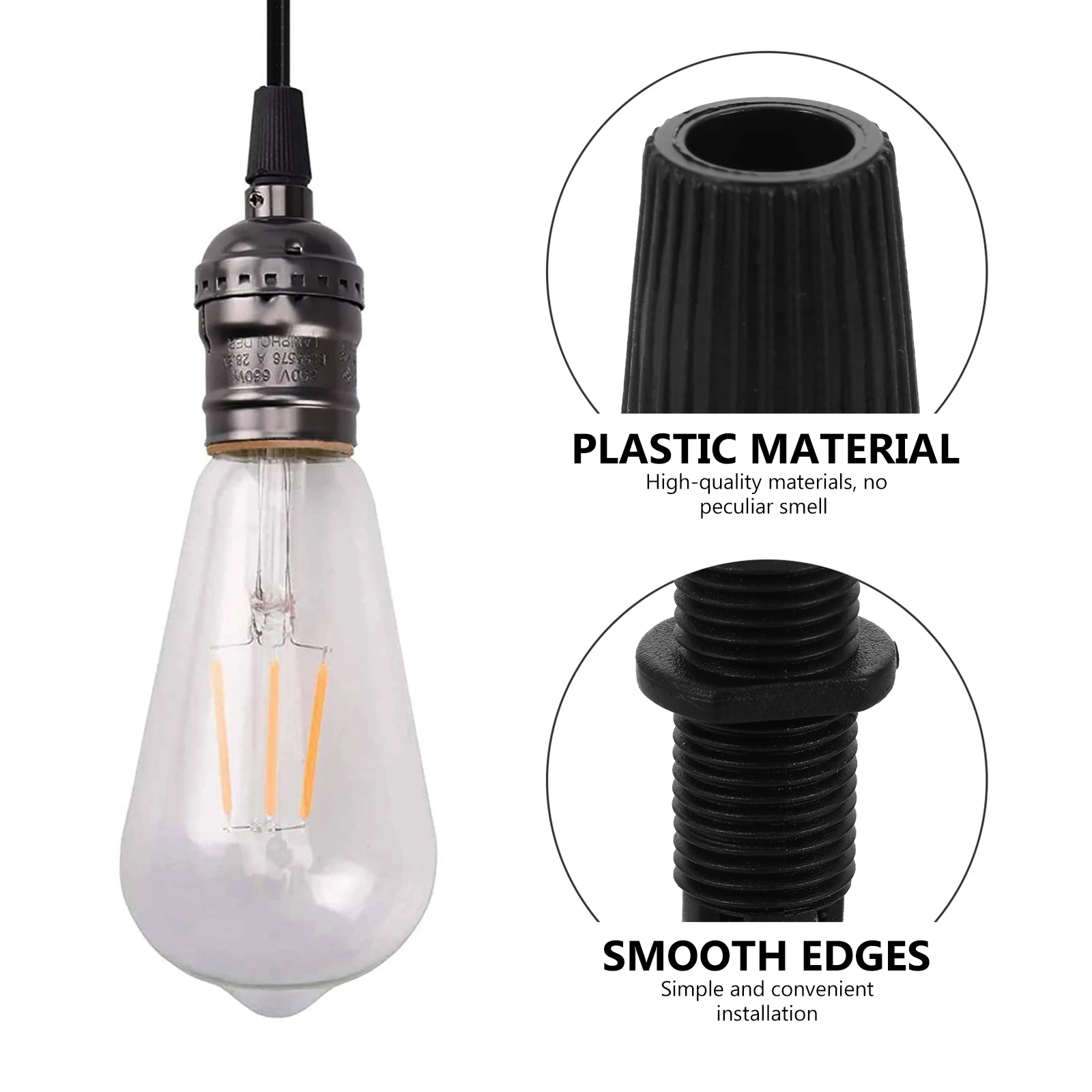 100Pcs Thread Cable Locker Cord Grips Connectors Fastener for Desk Bed Dining Room Lamp Cable Gland Strain Relief Connector