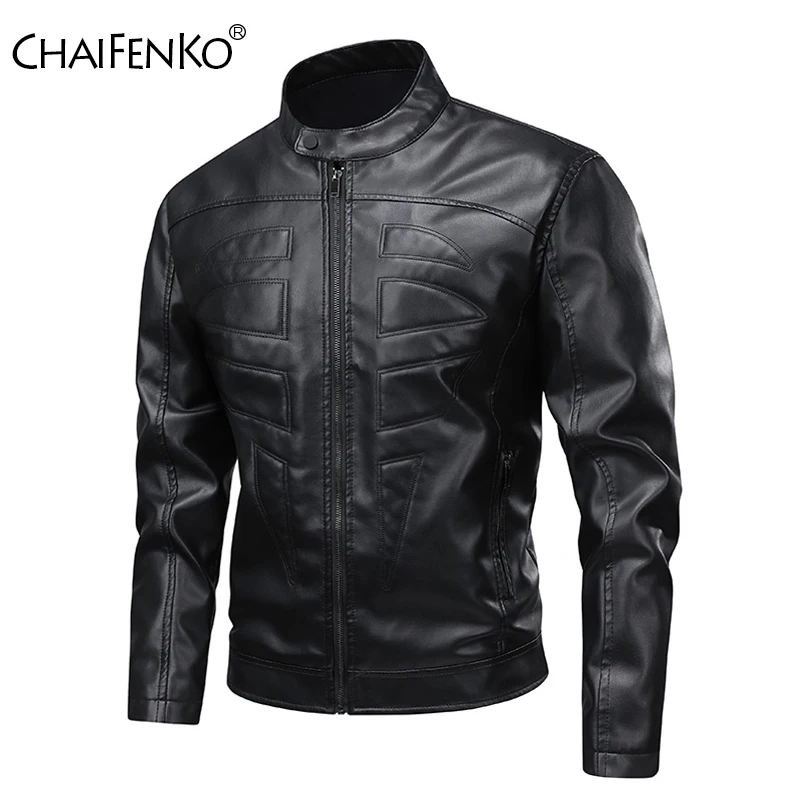 

Новые повседневные дышащие мужские топы, модные однотонные удобные пальто с воротником-стойкой, осень-зима, ветрозащитная кожаная куртка в стиле ретро для мужчин