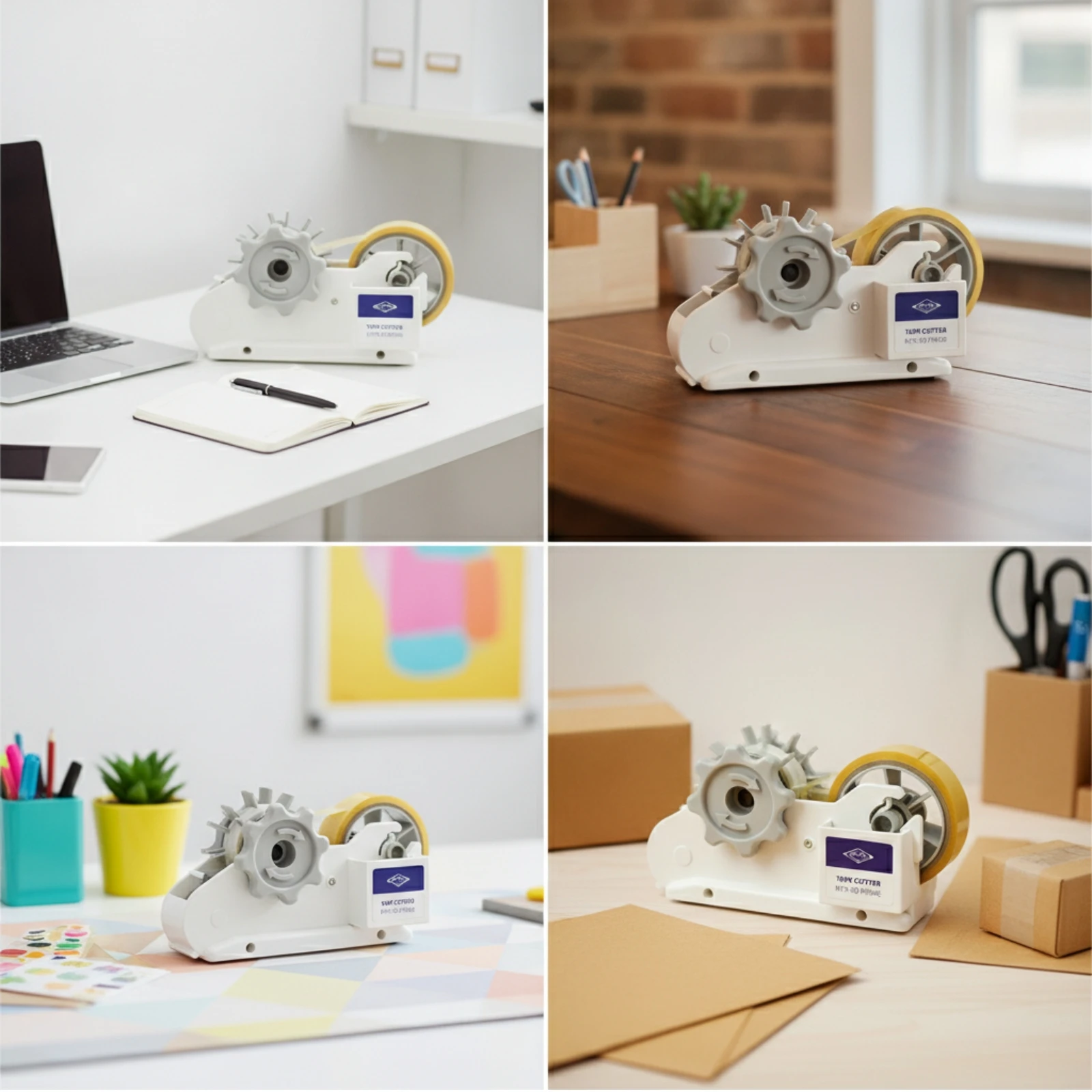 Automatic Tape Dispenser Cutter Slimline Automatic Tape Cutter Stationery One-Hand Operation Accurate for Students, Desk view 5
