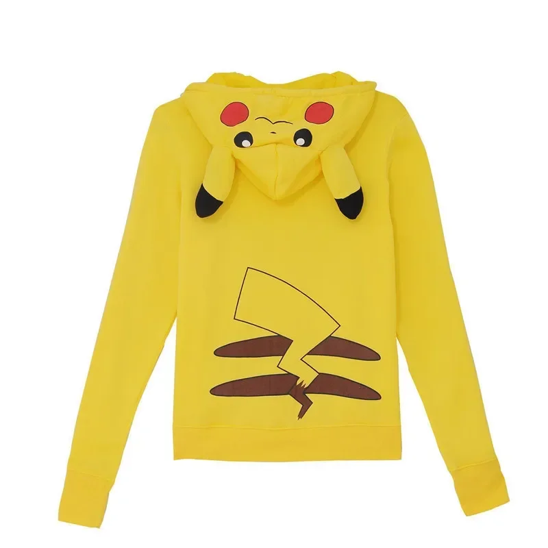 Pokemon Yellow Pikachu Sweatshirt Hoodies Cartoon Printed Clothe Sweatshirt Women Hooded Spring Autumn Winter Casual Long Sleeve