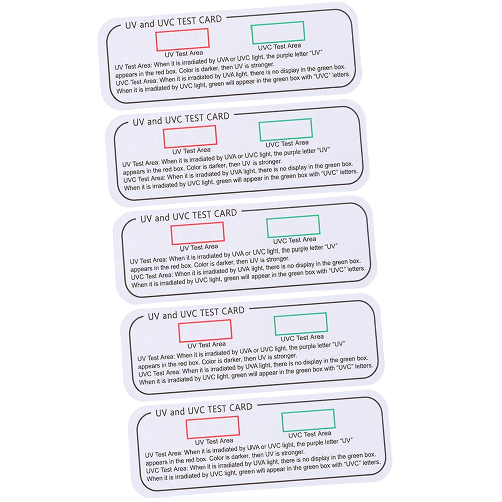 5 ชิ้นแถบการ์ด UV ตัวบ่งชี้กระดาษทดสอบการ์ดเครื่องทดสอบแถบทดสอบกล่องฆ่าเชื้อ