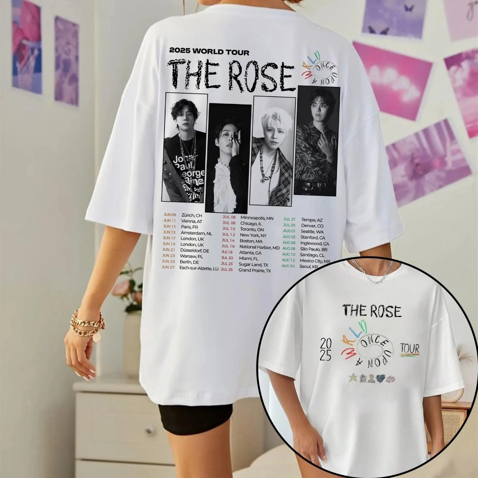

Women's New Trend Rock Music Graphic Print T-Shirt Leisure Fashion Short Sleeve Cotton T-shirt Summer Brand Streetwear Top