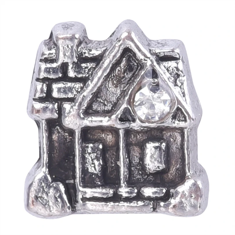 20Pcs/Lot Building House Castle Floating Charms кулон For Memory Medaillon Locket Necklaces Jewelry Bulk