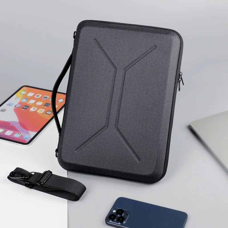 

16 15.6 14 Inch Laptop Case, Waterproof Hard Shell Handbag for MacBook Xiaomi Huawei HP Dell, Travel Shoulder Bag with Strap